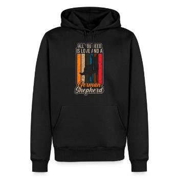Amoureux des chiens - Sweat à capuche Premium bio Homme - noir - Devant - Nico (187cm)
