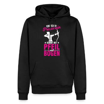 Pfeil und Bogen Dame Bogenschießen Prinzessin - Männer Premium Bio Hoodie - Schwarz - Vorne - Nico (187cm)