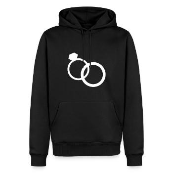 Anneaux de mariage alliances mariage bague de mariage - Sweat à capuche Premium bio Homme - noir - Devant - Nico (187cm)