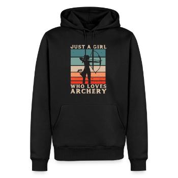 Tir à l'arc - Tir à l'arc - Arc et flèche - Sweat à capuche Premium bio Homme - noir - Devant - Nico (187cm)