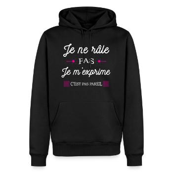 ICH BIN NICHT ZU MECKERN. - Männer Premium Bio Hoodie - Schwarz - Vorne - Nico (187cm)