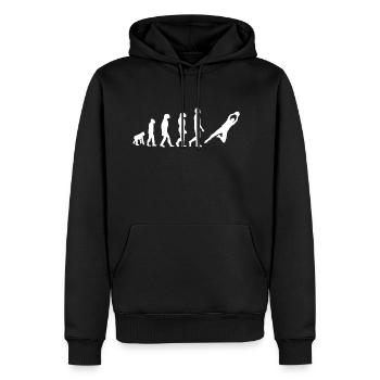 ÉVOLUTION GARDIEN DE FOOTBALL - Sweat à capuche Premium bio Homme - noir - Devant - Nico (187cm)