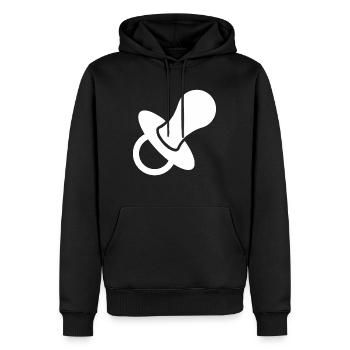 Sucette cadeau enfant en bas âge bébé grossesse - Sweat à capuche Premium bio Homme - noir - Devant - Nico (187cm)