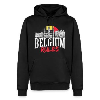 Belgien Stolz Geschenkidee - Männer Premium Bio Hoodie - Schwarz - Vorne - Nico (187cm)