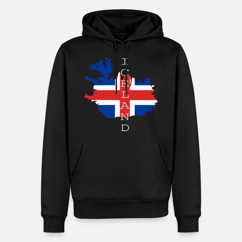 islande drapeau drapeau - Sweat à capuche Premium bio Homme - noir