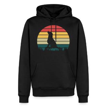 RETRO | LABRADOR - Sweat à capuche Premium bio Homme - noir - Devant - Nico (187cm)