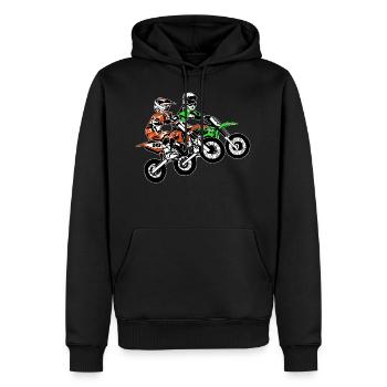 Kinder Motocross - KIDS MX - Männer Premium Bio Hoodie - Schwarz - Vorne - Nico (187cm)