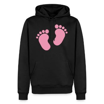 Bébé coeur bébé bébé pieds bébé doux cygne - Sweat à capuche Premium bio Homme - noir - Devant - Nico (187cm)