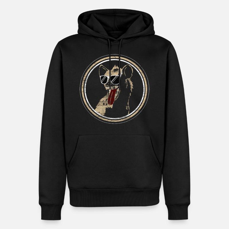 Hyäne Lachen Raubtier - Männer Premium Bio Hoodie - Schwarz