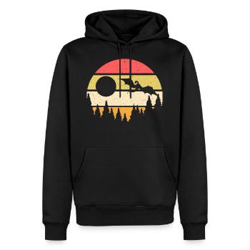 Idée cadeau de jeu de rôle Dragons moyen âge - Sweat à capuche Premium bio Homme - noir - Devant - Nico (187cm)