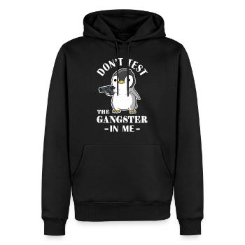 Gangster Pinguin Geschenk - Männer Premium Bio Hoodie - Schwarz - Vorne - Nico (187cm)