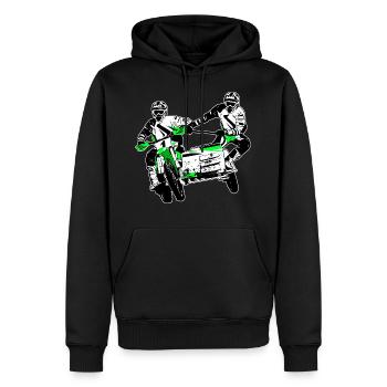Sidecarcross - sidecar moto cross - Sweat à capuche Premium bio Homme - noir - Devant - Nico (187cm)