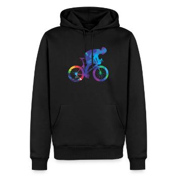 Radfahren - Männer Premium Bio Hoodie - Schwarz - Vorne - Nico (187cm)