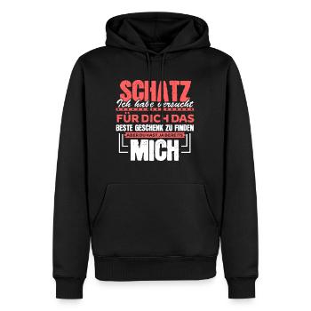 Bestes Geschenk für den Schatz Geschenk Spruch - Männer Premium Bio Hoodie - Schwarz - Vorne - Nico (187cm)