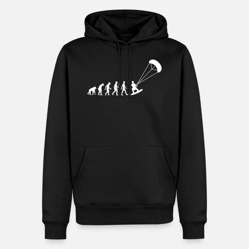 Kitesurfer Evolution Kiteboarding Development - Men’s Premium Organic Hoodie - black