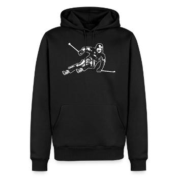 Alpine Ski - Ski - Skifahrer - Skier - Skiurlaub - Sweat à capuche Premium bio Homme - noir - Devant - Nico (187cm)
