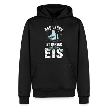 Eislaufen Schlittschuhlaufen Schlittschuhe Eislauf - Männer Premium Bio Hoodie - Schwarz - Vorne - Nico (187cm)