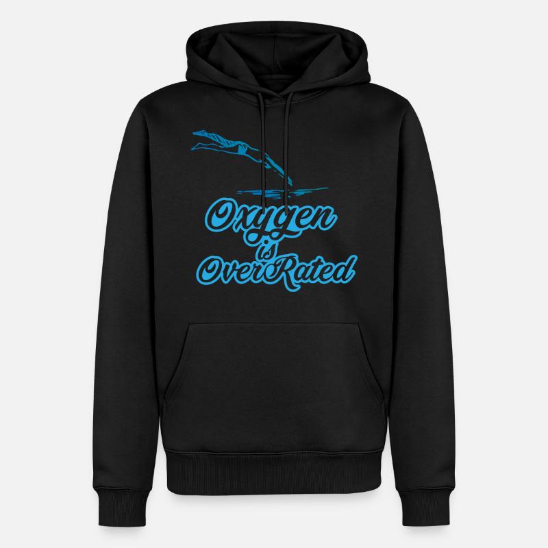 Oxygen is overrated - Schwimmen - Männer Premium Bio Hoodie - Schwarz