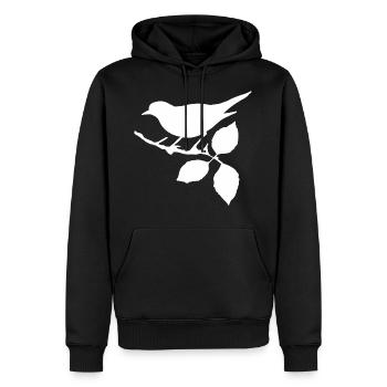 Oiseau Drossel Moineau Bussard Corbeau Merle - Sweat à capuche Premium bio Homme - noir - Devant - Nico (187cm)