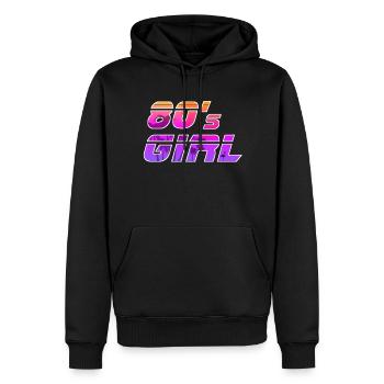 80s girl - Männer Premium Bio Hoodie - Schwarz - Vorne - Nico (187cm)