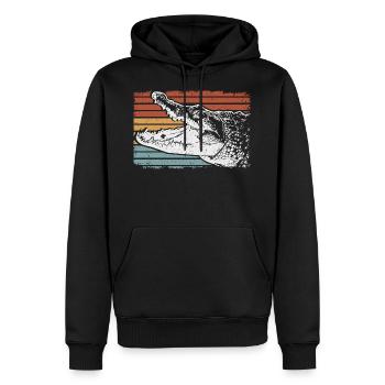 Crocodile Lézard Reptiles Idée cadeau - Sweat à capuche Premium bio Homme - noir - Devant - Nico (187cm)