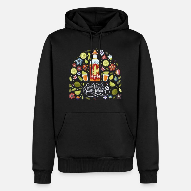 Mexico - Eau - Téquilla - sombre - Sweat à capuche Premium bio Homme - noir