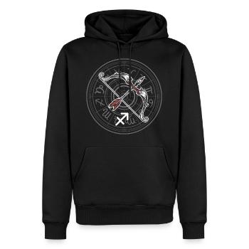 Signe du Zodiaque Sagittaire d’anniversaire Cadeau Idée - Sweat à capuche Premium bio Homme - noir - Devant - Nico (187cm)