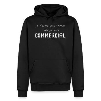 Commercial cadeau drôle métier vente tshirt - Sweat à capuche Premium bio Homme - noir - Devant - Nico (187cm)