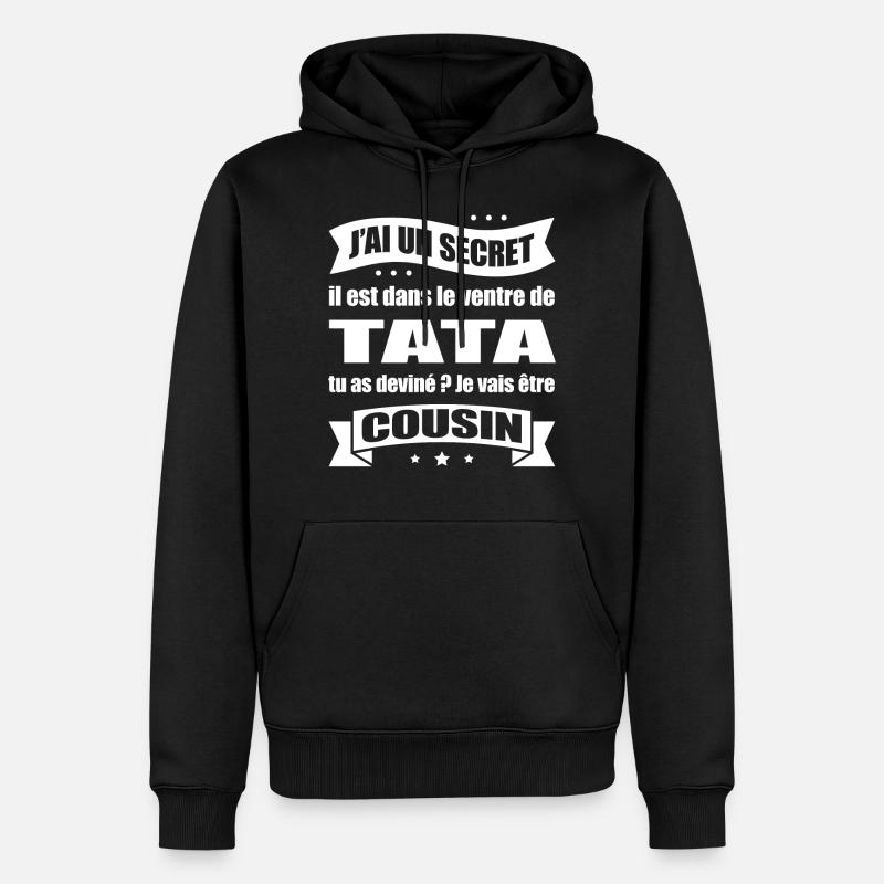 JE VAIS ÊTRE COUSIN - Sweat à capuche Premium bio Homme - noir