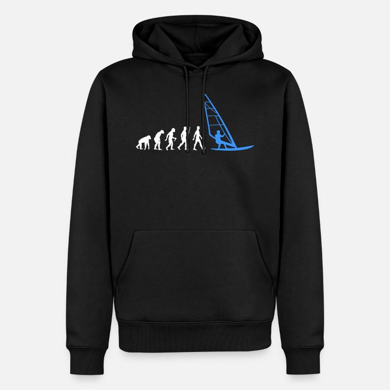 Windsurfen Evolution Windsurfer Windsurfing - Men’s Premium Organic Hoodie - black