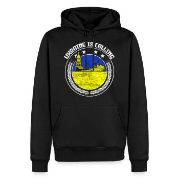 Ukraine Coat of Arms Origin - Men’s Premium Organic Hoodie - black - Front - Nico (187cm)
