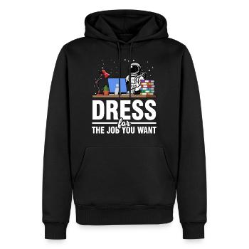 Astronaut Space Office Job - Men’s Premium Organic Hoodie - black - Front - Nico (187cm)