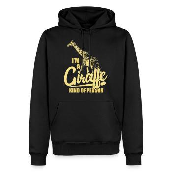 Girafe Bien-être animal - Sweat à capuche Premium bio Homme - noir - Devant - Nico (187cm)