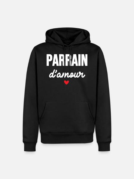 Parrain d'amour - Sweat à capuche Premium bio Homme - noir