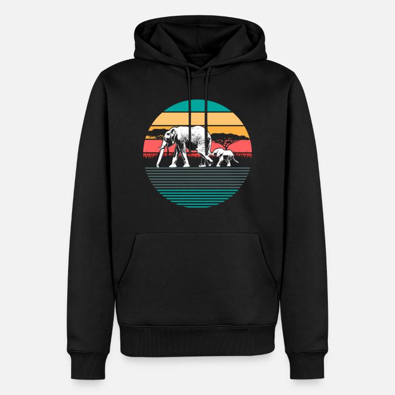 Elefant Geschenk - Männer Premium Bio Hoodie - Schwarz