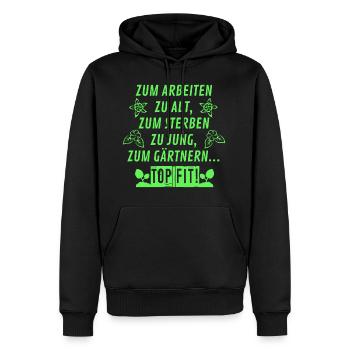 Garten Rentner Spruch - Männer Premium Bio Hoodie - Schwarz - Vorne - Nico (187cm)