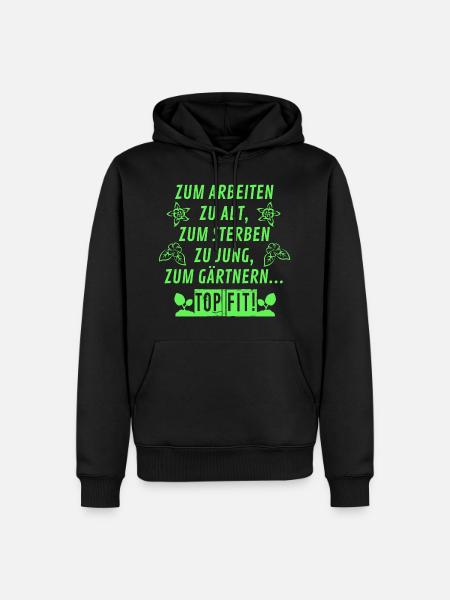 Garten Rentner Spruch - Männer Premium Bio Hoodie - Schwarz