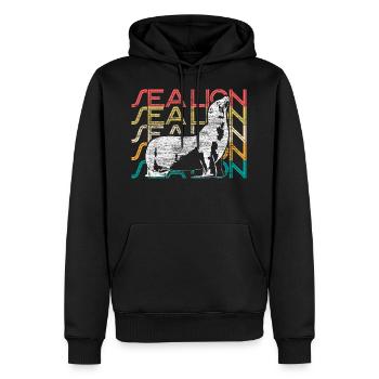 Seelöwe Seekuh Tierschutz Geschenkidee - Männer Premium Bio Hoodie - Schwarz - Vorne - Nico (187cm)