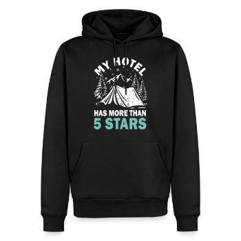 Camping Zelten Natur Pfadfinder - Männer Premium Bio Hoodie - Schwarz - Vorne - Nico (187cm)