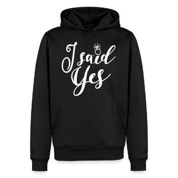 Ich sagte Ja - Bachelorette Party Henne Nacht Geschenk - Männer Premium Bio Hoodie - Schwarz - Vorne - Nico (187cm)