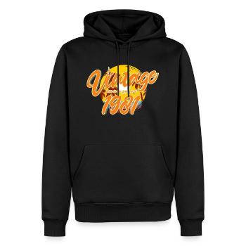 1981 - Männer Premium Bio Hoodie - Schwarz - Vorne - Nico (187cm)
