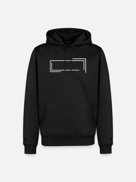 White box frame line line - Men’s Premium Organic Hoodie - black