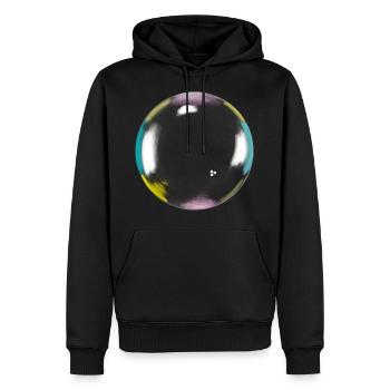 Soap bubble, Bulle de savon, Vintage, Art, Color - Sweat à capuche Premium bio Homme - noir - Devant - Nico (187cm)