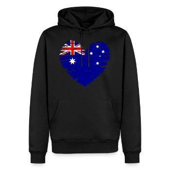 Australien Herz Flagge Fahne Wappen - Männer Premium Bio Hoodie - Schwarz - Vorne - Nico (187cm)
