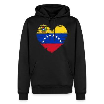 Venezuela Herz Flagge Fahne Wappen - Männer Premium Bio Hoodie - Schwarz - Vorne - Nico (187cm)