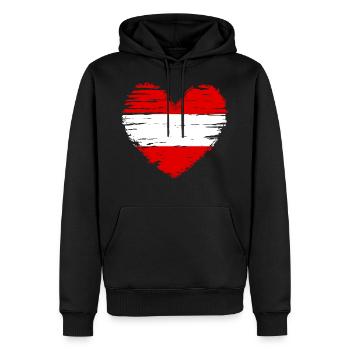 Österreich Herz Flagge Fahne Wappen - Männer Premium Bio Hoodie - Schwarz - Vorne - Nico (187cm)
