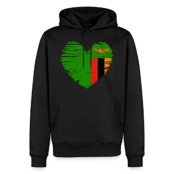 Sambia Herz Flagge Fahne Wappen - Männer Premium Bio Hoodie - Schwarz - Vorne - Nico (187cm)