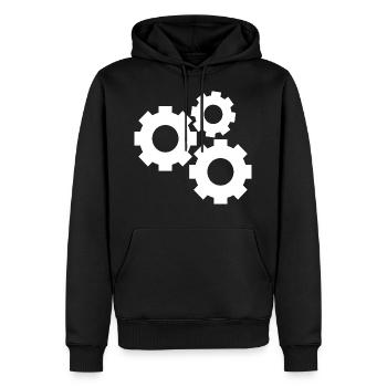 gear wheels - Men’s Premium Organic Hoodie - black - Front - Nico (187cm)