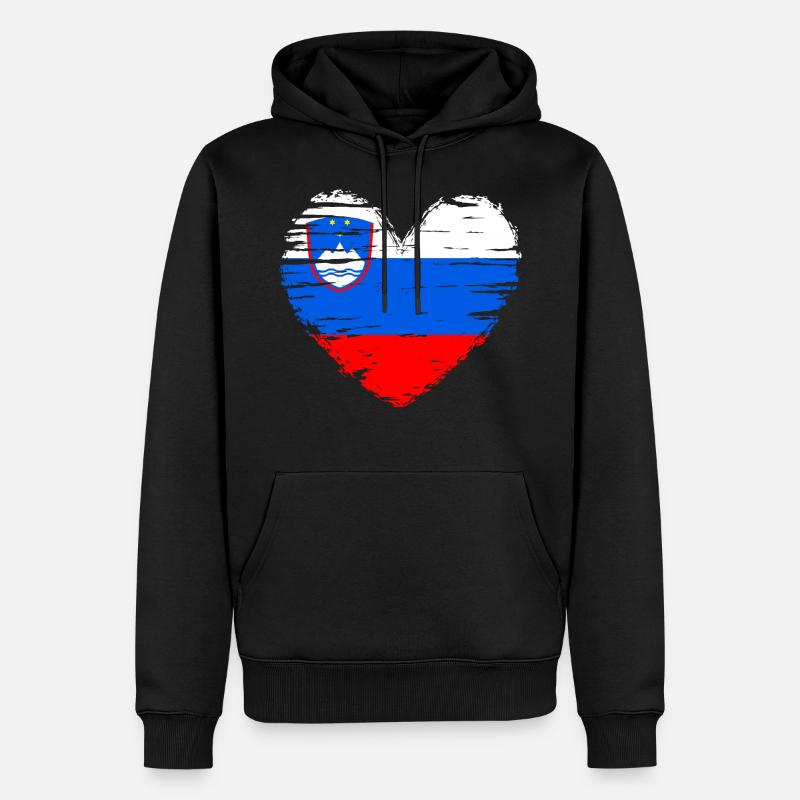 Drapeau drapeau de la Slovénie - Sweat à capuche Premium bio Homme - noir
