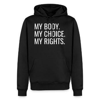 My Body. My Choice. My Rights. - Men’s Premium Organic Hoodie - black - Front - Nico (187cm)